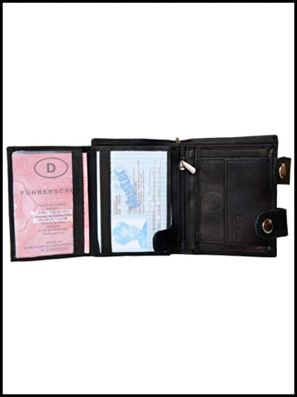 RFID Blocking Leather Biker Wallet with 18 Inch Chain